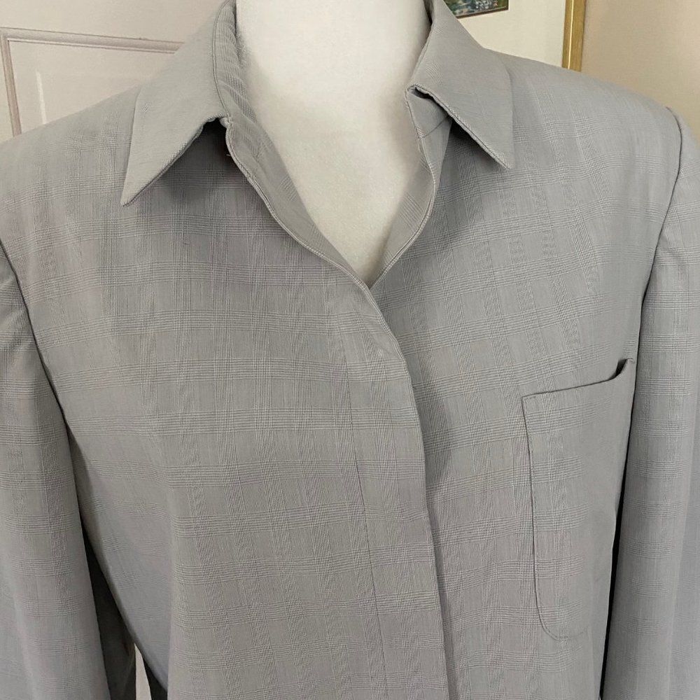 John Meyer Gray Plaid Button Front Jacket Blazer … - image 5